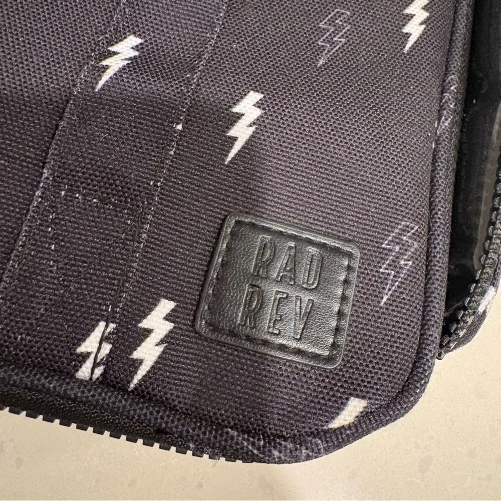 Rad Rev Black and White Lightning Bolt Jewelry Travel Bag - Picture 2 of 9